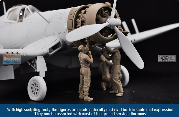 MGF7507 1:48 Magic Factory Ground Service Crew Figure Set for F4U Corsair