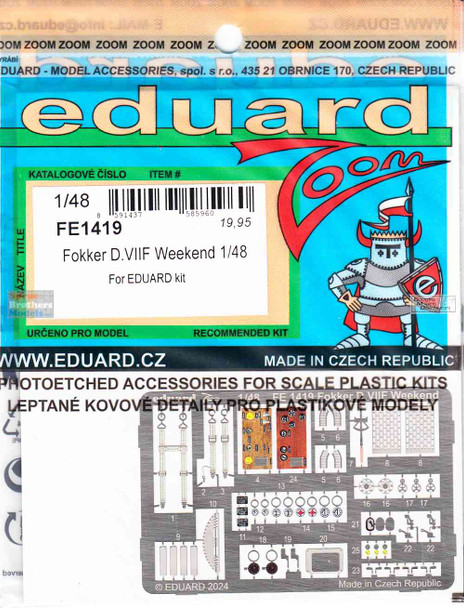 EDUFE1419 1:48 Eduard Color Zoom PE - Fokker D.VIIF Weekend (EDU kit)