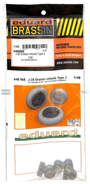 EDU648968 1:48 Eduard Brassin Print - J35 Draken Wheels Type 2 (HAS kit)