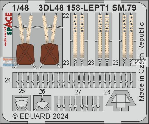 EDU3DL48158 1:48 Eduard SPACE - SM.79 Sparviero (EDU kit) - Sprue