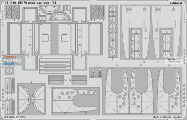 EDU481130 1:48 Eduard PE -SM.79 Sparviero Undercarriage Detail Set (EDU kit)