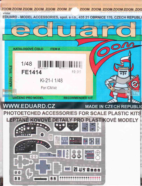 EDUFE1414 1:48 Eduard Color Zoom PE - Ki-21-I Sally (ICM kit)