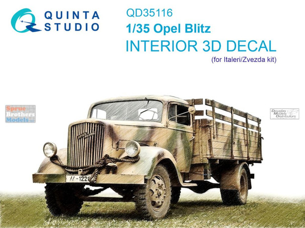 QTSQD35116 1:35 Quinta Studio Interior 3D Decal - Opel Blitz (ITA/ZVE kit)