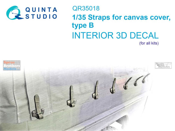 QTSQR35018 1:35 Quinta Studio 3D Decal - Straps for Canvas Cover Type B