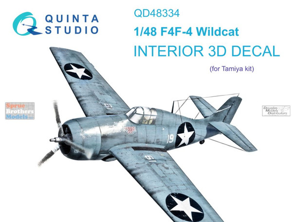QTSQD48334 1:48 Quinta Studio Interior 3D Decal - F4F-4 Wildcat (TAM kit)
