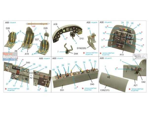 QTSQD48366 1:48 Quinta Studio Interior 3D Decal - Ju88A-4 (ICM kit)