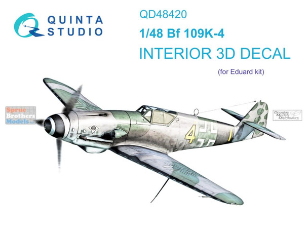 QTSQD48420 1:48 Quinta Studio Interior 3D Decal - Bf109K-4 (EDU kit)