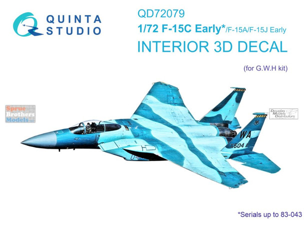 QTSQD72079 1:72 Quinta Studio Interior 3D Decal - F-15C Early F-15A F-15J Early Eagle (GWH kit)