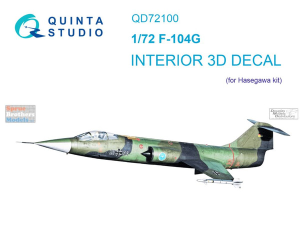 QTSQD72100 1:72 Quinta Studio Interior 3D Decal - F-104G Starfighter (HAS kit)