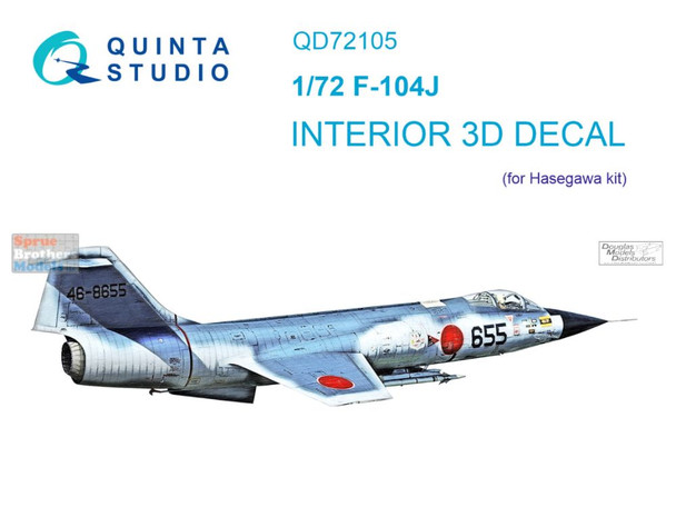 QTSQD72105 1:72 Quinta Studio Interior 3D Decal - F-104J Starfighter (HAS kit)