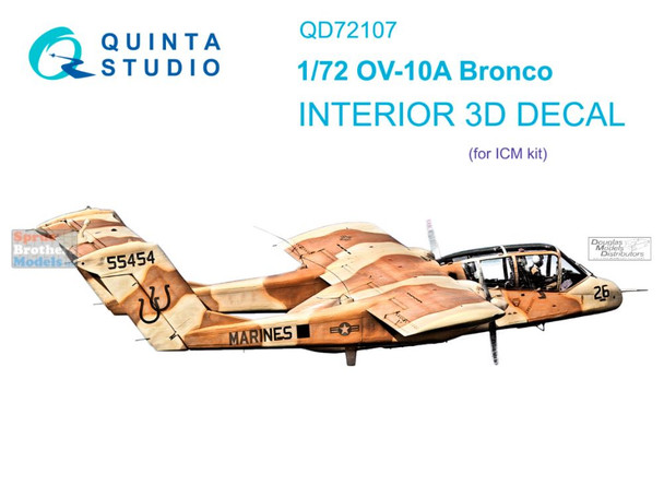 QTSQD72107 1:72 Quinta Studio Interior 3D Decal - OV-10A Bronco (ICM kit)
