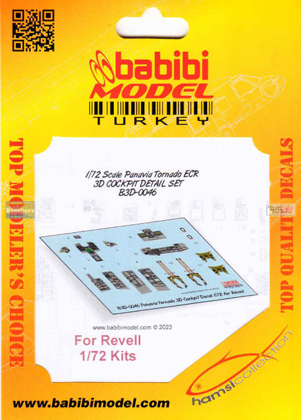 BBBB3D0046 1:72 Babibi Model 3D Cockpit Detail Set - Tornado ECR (REV kit)