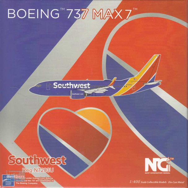 NGM87001 1:400 NG Model Southwest Airlines B737 Max7 Reg #N7203U (pre-painted/pre-built)