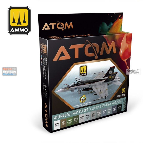 AMMAT20700 AMMO by Mig ATOM Paint Set - Modern USAF US Navy Colors