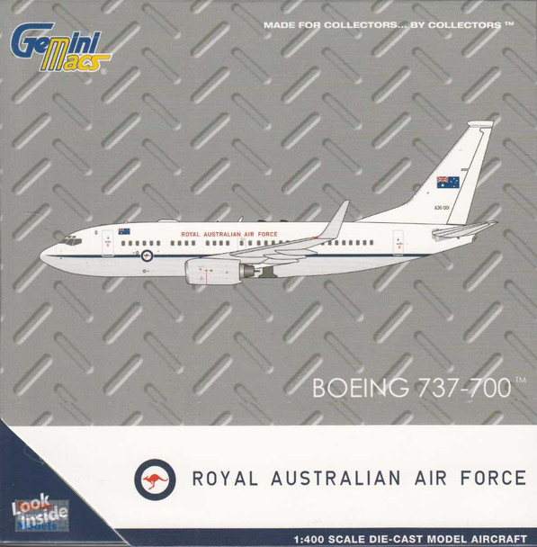 GEMGM133 1:400 Gemini Jets Royal Australian Air Force B737-700 BBJ Reg #A36-001 (pre-painted/pre-built)