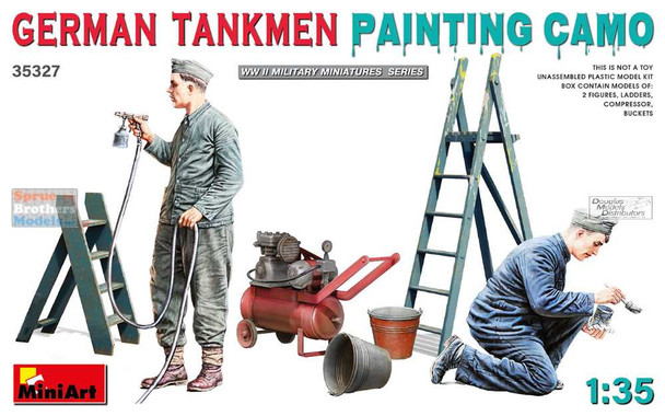 MIA35327 1:35 Miniart German Tankmen Painting Camo Figure Set