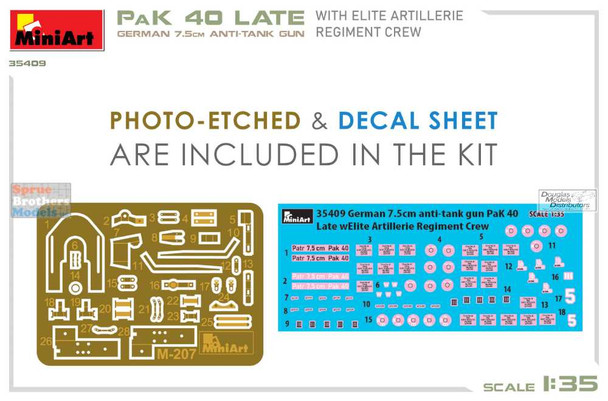 MIA35409 1:35 Miniart PaK 40 Late with Elite Artillerie Regiment Crew