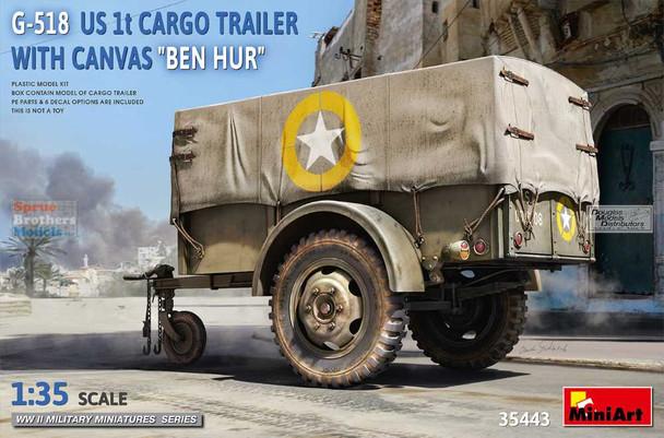 MIA35443 1:35 Miniart G-518 US 1-Ton Cargo Trailer with Canvas 'Ben Hur'