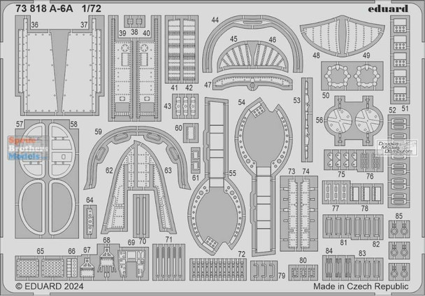 EDU73818 1:72 Eduard Color PE - A-6A Intruder Detail Set (TRP kit)