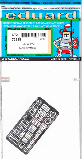 EDU73818 1:72 Eduard Color PE - A-6A Intruder Detail Set (TRP kit)