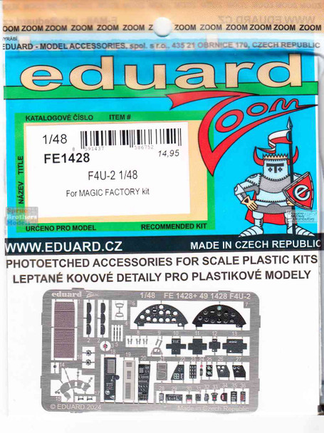 EDUFE1428 1:48 Eduard Color Zoom PE - F4U-2 Corsair (MGF kit)