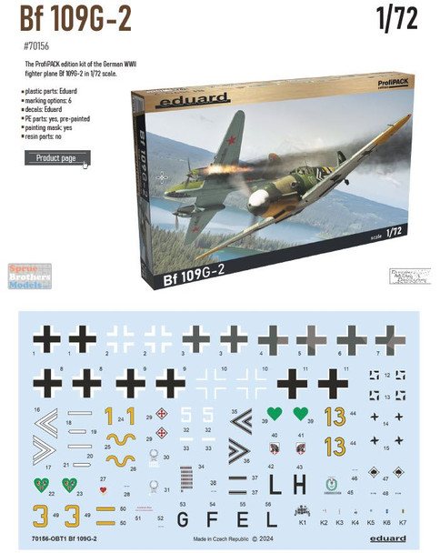 EDU70156 1:72 Eduard Bf109G-2 ProfiPACK Edition