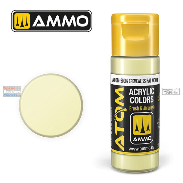 AMMAT20002 AMMO by Mig ATOM Acrylic Paint -  Cremeweiss RAL 9001 (20ml)