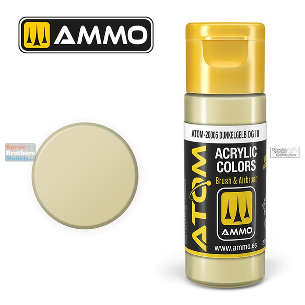 AMMAT20005 AMMO by Mig ATOM Acrylic Paint -  Dunkelgelb DG III RAL7028 (20ml)