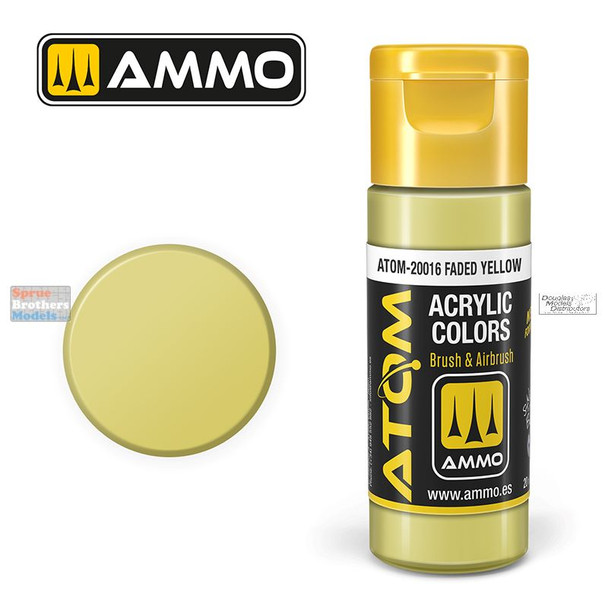 AMMAT20016 AMMO by Mig ATOM Acrylic Paint -  Faded Yellow (20ml)