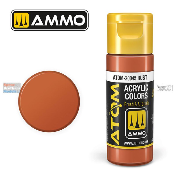 AMMAT20045 AMMO by Mig ATOM Acrylic Paint -  Rust (20ml)
