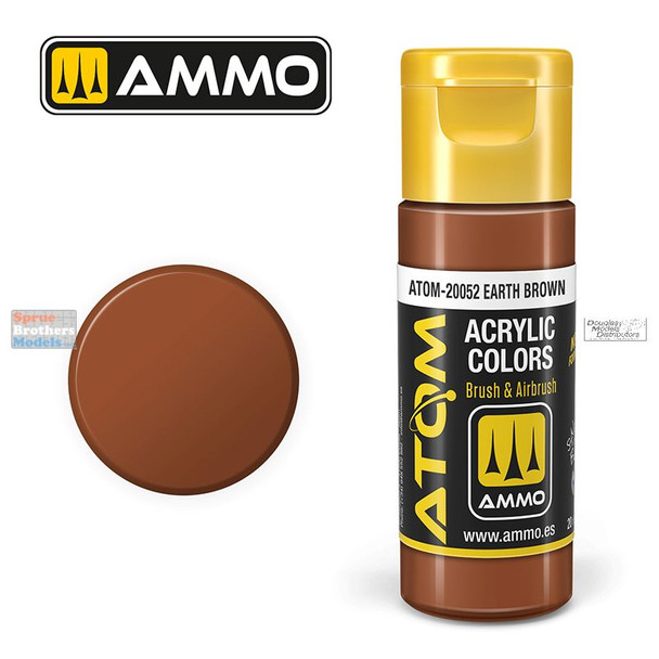AMMAT20052 AMMO by Mig ATOM Acrylic Paint -  Earth Brown (20ml)