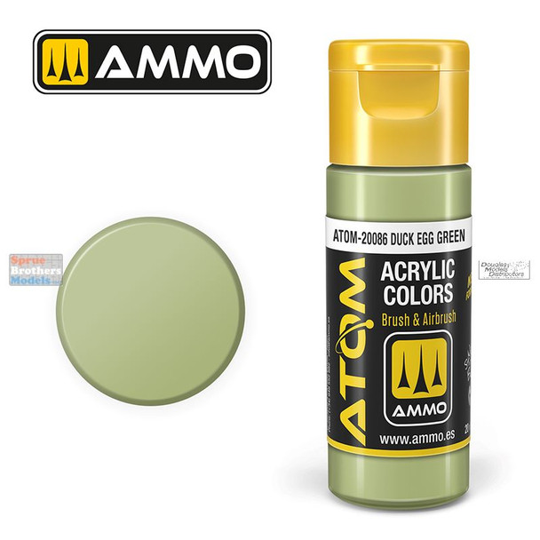 AMMAT20086 AMMO by Mig ATOM Acrylic Paint -  Duck Egg Green BS216 - FS34524 (20ml)