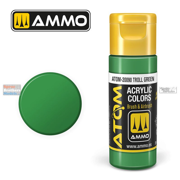 AMMAT20090 AMMO by Mig ATOM Acrylic Paint -  Troll Green (20ml)