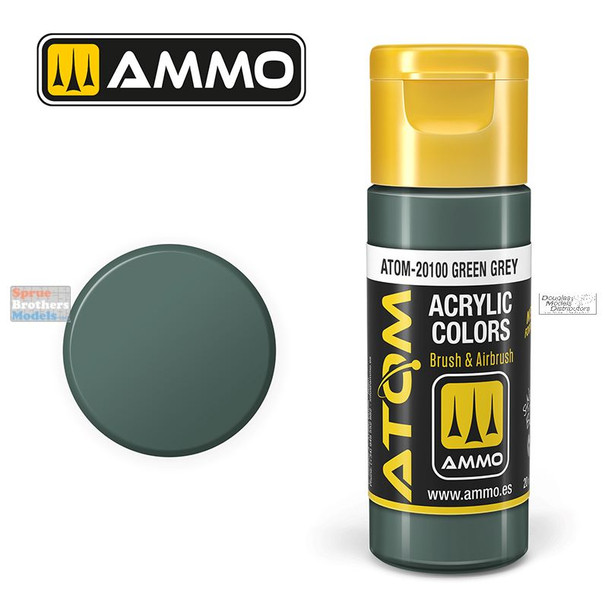 AMMAT20100 AMMO by Mig ATOM Acrylic Paint -  Green Grey (20ml)