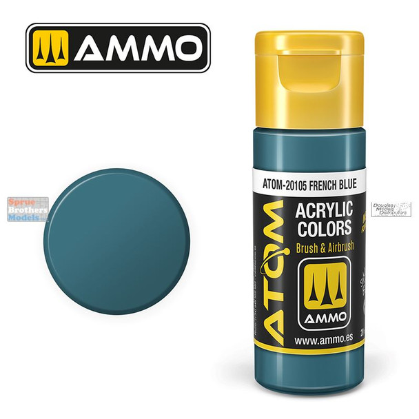 AMMAT20105 AMMO by Mig ATOM Acrylic Paint -  French Blue FS35109 (20ml)