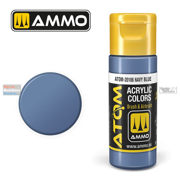 AMMAT20106 AMMO by Mig ATOM Acrylic Paint -  Navy Blue (20ml)