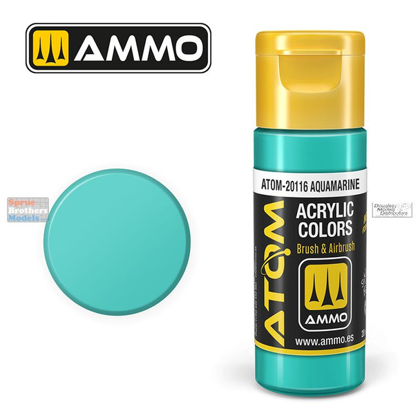 AMMAT20116 AMMO by Mig ATOM Acrylic Paint -  Aquamarine (20ml)
