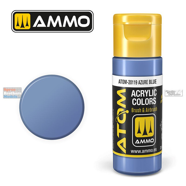 AMMAT20119 AMMO by Mig ATOM Acrylic Paint -  Azure Blue (20ml)