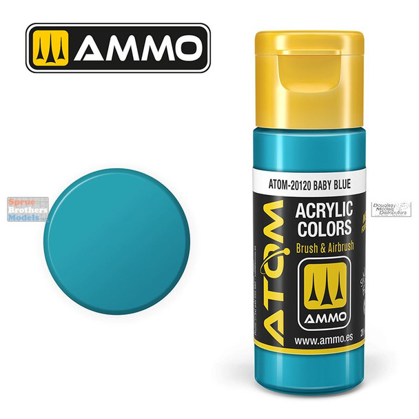 AMMAT20120 AMMO by Mig ATOM Acrylic Paint -  Baby Blue (20ml)