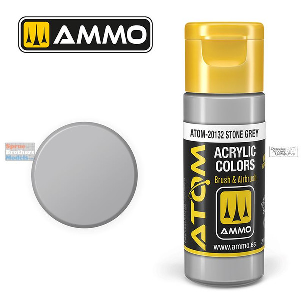 AMMAT20132 AMMO by Mig ATOM Acrylic Paint -  Stone Grey (20ml)