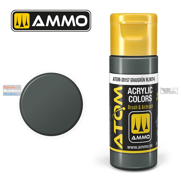 AMMAT20157 AMMO by Mig ATOM Acrylic Paint -  Graugrün RLM74  (20ml)