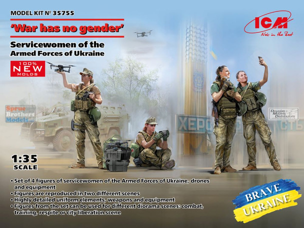 ICM35755 1:35 ICM 'Was has no gender' Servicewomen of the Armed Forced of Ukraine Figure Set