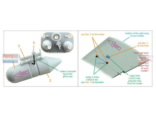 QTSQT48011 1:48 Quinta Studio AN/APS-4 Radar Pod