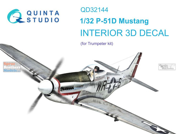 QTSQD32144 1:32 Quinta Studio Interior 3D Decal - P-51D Mustang (TRP kit)