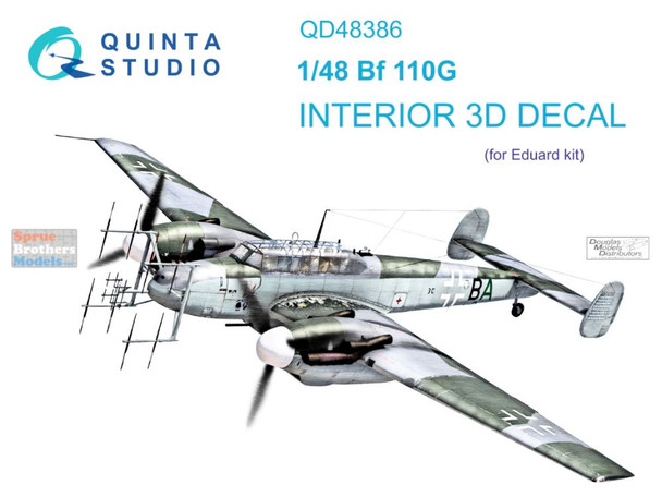 QTSQD48386 1:48 Quinta Studio Interior 3D Decal - Bf110G (EDU kit)