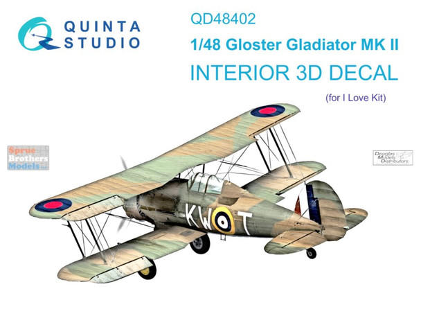 QTSQD48402 1:48 Quinta Studio Interior 3D Decal - Gladiator Mk.II (ILK kit)