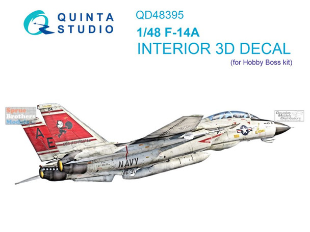 QTSQD48395 1:48 Quinta Studio Interior 3D Decal - F-14A Tomcat (HBS kit)