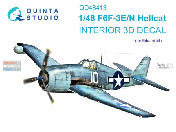 QTSQD48413 1:48 Quinta Studio Interior 3D Decal - F6F-3E/N Hellcat (EDU kit)