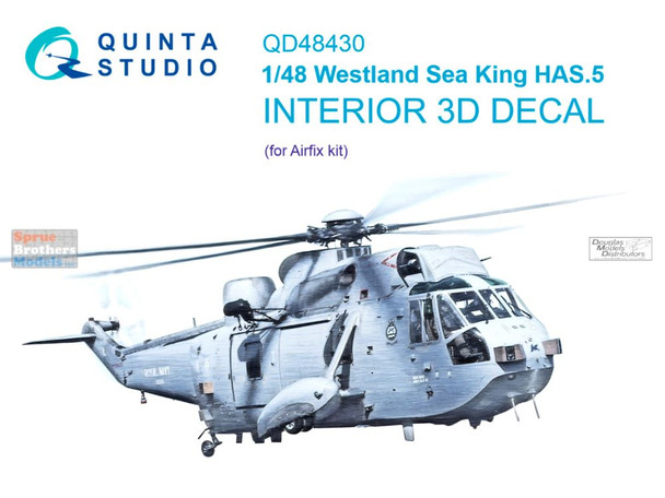 QTSQD48430 1:48 Quinta Studio Interior 3D Decal - Sea King HAS.5 (AFX kit)