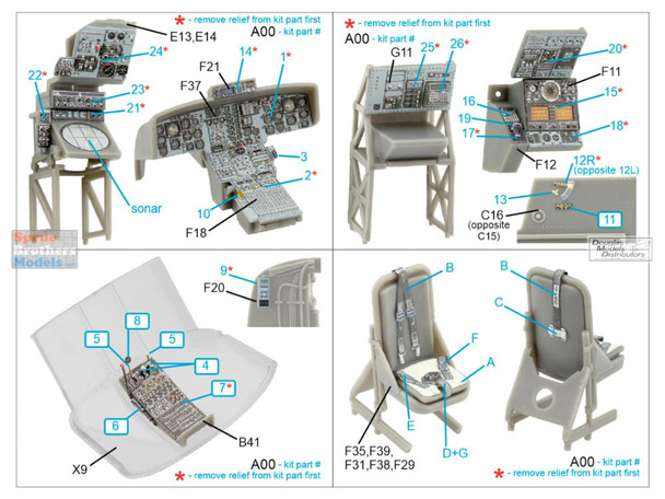 QTSQD48430 1:48 Quinta Studio Interior 3D Decal - Sea King HAS.5 (AFX kit)